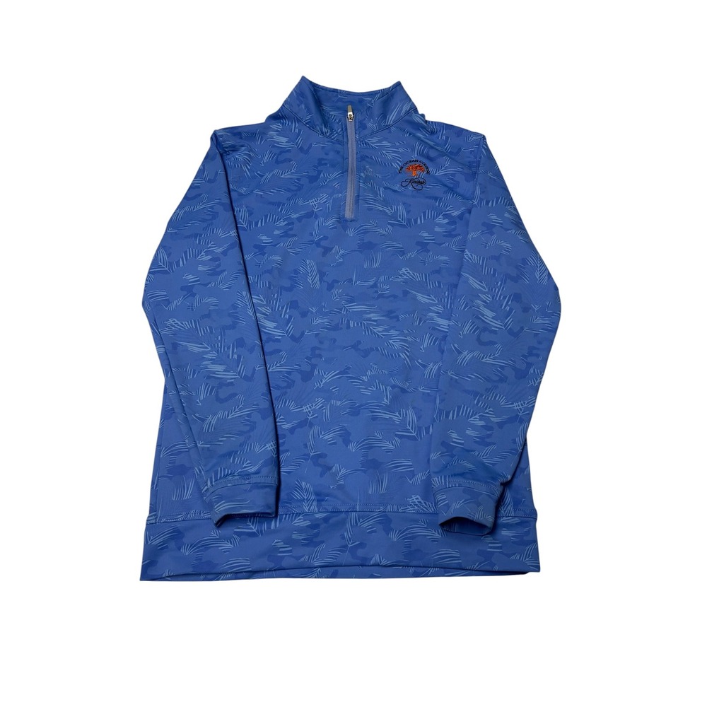 Peter Millar Boys Blue Camo Quarter Zip Pullover Kiawah Ocean Course Size M 9-10